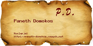 Paneth Domokos névjegykártya